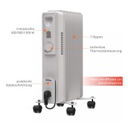 GÜDE Ölradiator 1500 Watt OR 1500-7 Eco mobile Heizung Heizer Thermostat 7 Rippen