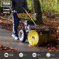TEXAS Kehrmaschine Benzin 80cm Schneeräumer Laubkehrer Combi 800TG Set 2in1