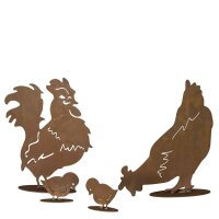 H.G-DEKO Hühnerfamilie Metall 4-teilig