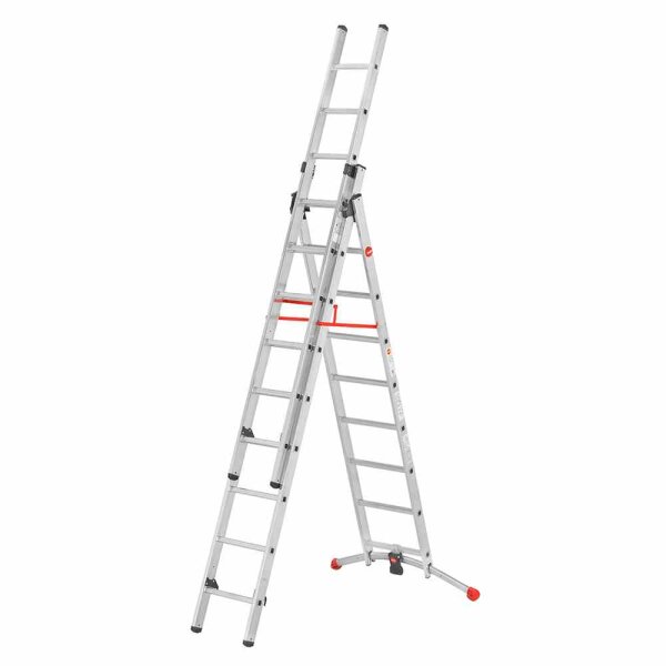 HAILO 9309-507 Kombileiter 2x9+1x8 Spr. Aluminium
