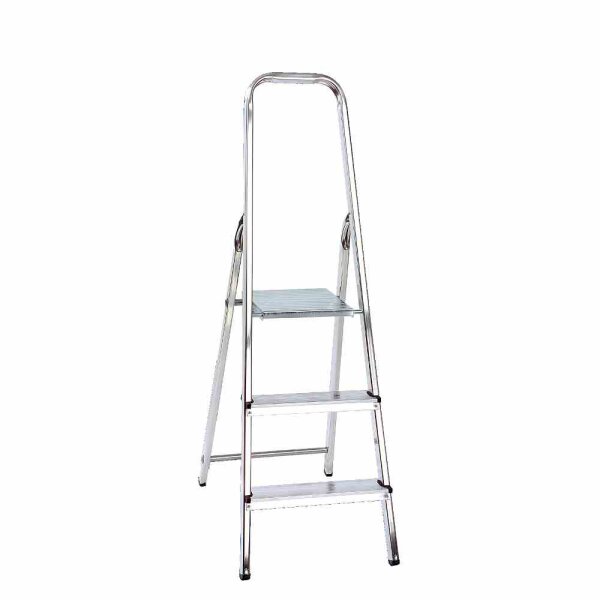 ALPFA Haushaltsleiter 3 Stufen Alu Aluminium Leiter Treppe 2,36m Arbeitshöhe