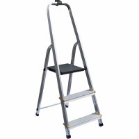 ALPFA Haushaltsleiter 3 Stufen Alu Aluminium Leiter...