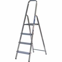 ALPFA Haushaltsleiter 4 Stufen Alu Aluminium Leiter...