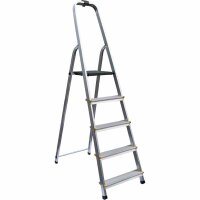 ALPFA Haushaltsleiter 5 Stufen Alu Aluminium Leiter...