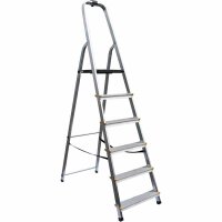 ALPFA Haushaltsleiter 6 Stufen Alu Aluminium Leiter...