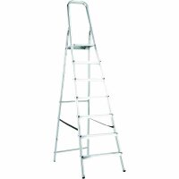 ALPFA Haushaltsleiter 7 Stufen Alu Aluminium Leiter...
