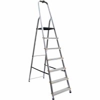 ALPFA Haushaltsleiter 7 Stufen Alu Aluminium Leiter...