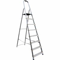 ALPFA Haushaltsleiter 8 Stufen Alu Aluminium Leiter...