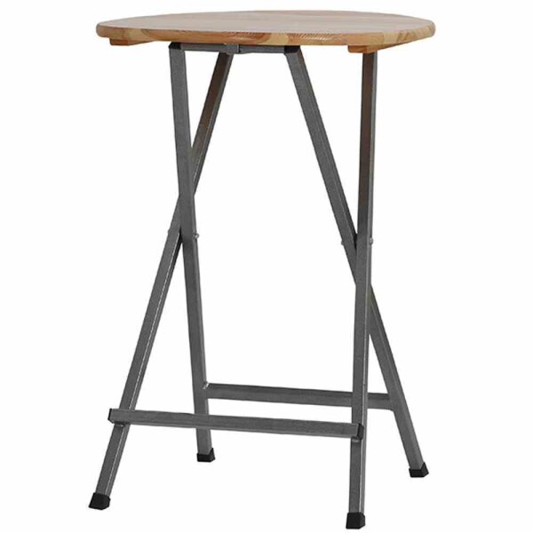 FUN STAR 101741 Stehtisch Ø 78 cm, Kiefernholz, Gestell eckig
