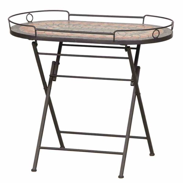 SIENA GARDEN Serviertisch Prato 41x67,5x60 cm klappbar Mosaikoptik Gartenmöbel