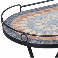 SIENA GARDEN Serviertisch Prato 41x67,5x60 cm klappbar Mosaikoptik Gartenmöbel