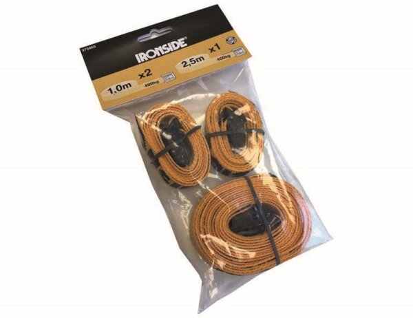 IRONSIDE Zurrgurt-Set 3-tlg., 25mm 1 x 2,5m / 2 x 1m, 400daN
