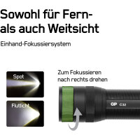 GP Taschenlampe 300 lm 100m,IPX4,inkl. Batterie