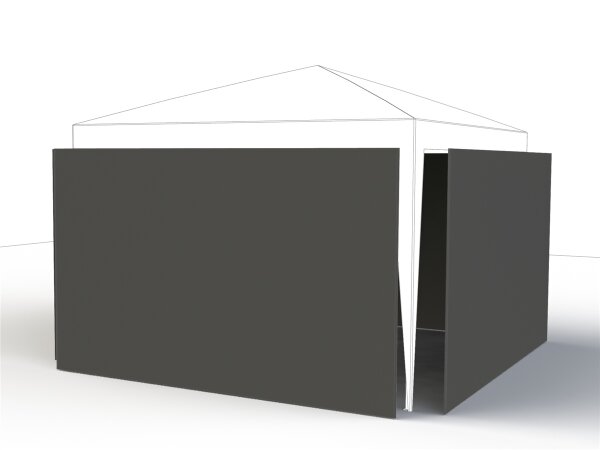 SIENA GARDEN Seitent. grau zu Starter Faltpavillon, 3x3m, 4 Stk