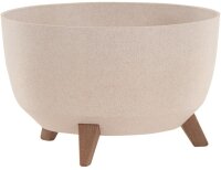 SIENA GARDEN ECO Gefäß Oslo 40cm beige Kst./Holzf., Ø40 x 25cm