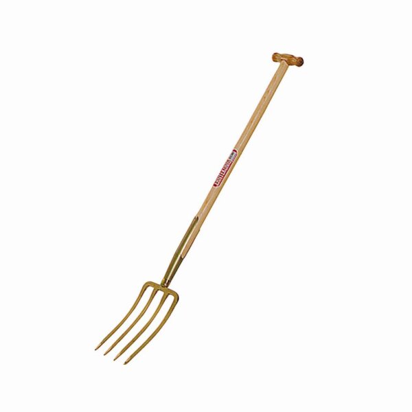 ERNTEKÖNIG Spatengabel mit Bajonettzinken, gold 85 cm Eschen-T-Stiel