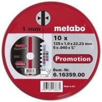 METABO Inox Trennscheiben 125x 1,0, 10 Stück in...