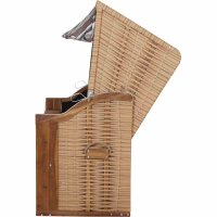 TRENDY BY DEVRIES Strandkorb Trend 10+, Stoff 741 PE natur, Akazie FSC 100%