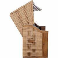 TRENDY BY DEVRIES Strandkorb Trend 10+, Stoff 741 PE natur, Akazie FSC 100%
