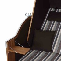 TRENDY BY DEVRIES Strandkorb Trend 10+, Stoff 741 PE natur, Akazie FSC 100%