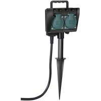 BRENNENSTUHL Gartensteckdose, 2f, schwarz, 1,4m, IP44,...
