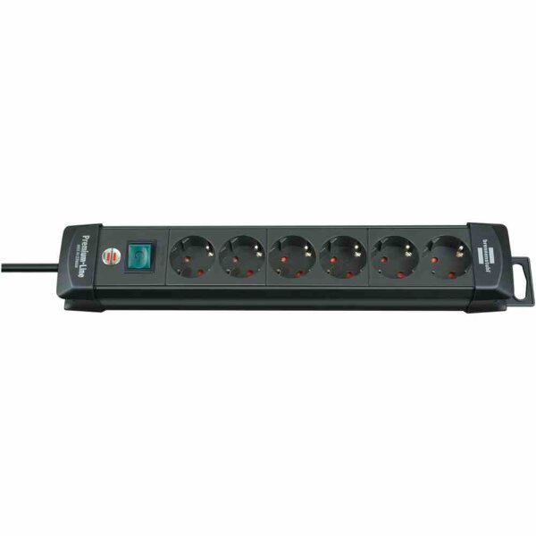 BRENNENSTUHL Premium-Line Steckdosenleiste 6-fach schwarz 3m H05VV-F 3G1,5