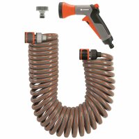 GARDENA Spiralschlauch-Set 10m, komplett mit Impulsbrause...