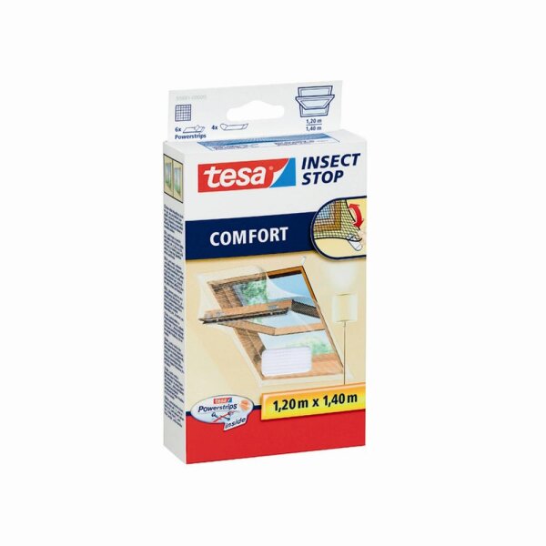 TESA 558812000 Fliegengitter für Dachfenster 1,2x1,4m