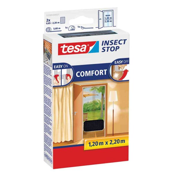 TESA 553892100 Fliegengitter für Türen anthrazit 220x130cm