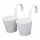 SIENA GARDEN Blumentopf 2er Set weiss inkl. Halter, Zinkblech