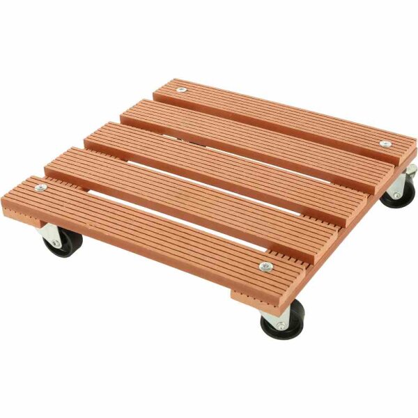 SIENA GARDEN Pflanzenroller WPC, 30 x 30 cm, natur Tragkraft: 60 kg