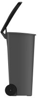 EDA Mülleimer outdoor 90L mit Pedal u.Rädern,anth./sw.