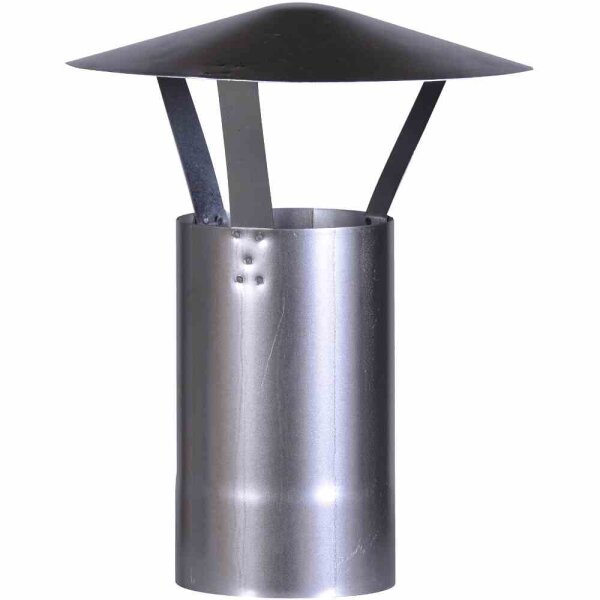 FIREFIX FAL Regenhaube Ø 120 mm, für Ofenrohr, Silber, verzinkt, Höhe 420 mm