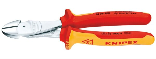 KNIPEX VDE Kraftseitenschneider 200mm Griffe starkwandig