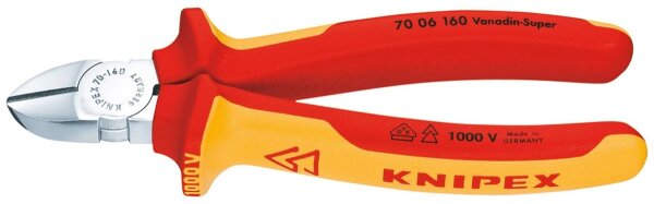 KNIPEX VDE Kraftseitenschneider 160mm Griffe starkwandig