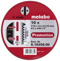 METABO Inox Trennscheiben 115x 1,0, 10 Stück in...