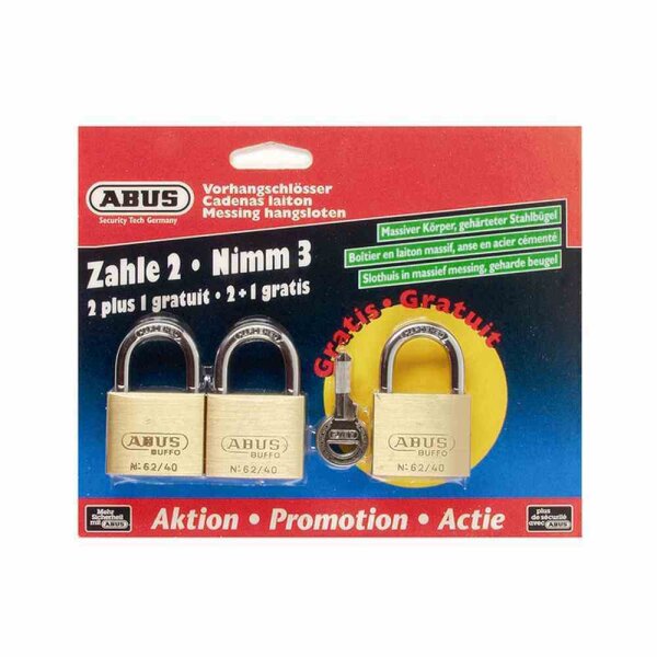 ABUS 267932 Vorhangschloss-Set 3 für 2 Serie 62/40