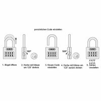 ABUS 029875 Zahlen-Kombinations-Hangschloss
