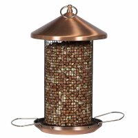 SIENA GARDEN Vogelfuttersäule Copper Line für Nüsse, 31cm