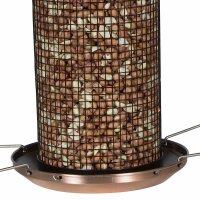 SIENA GARDEN Vogelfuttersäule Copper Line für Nüsse, 31cm