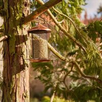 SIENA GARDEN Vogelfuttersäule Copper Line für Nüsse, 31cm
