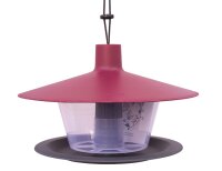 PLASTIA Vogelfutterhaus Finch Ø28cm,weinrot/anthrazit
