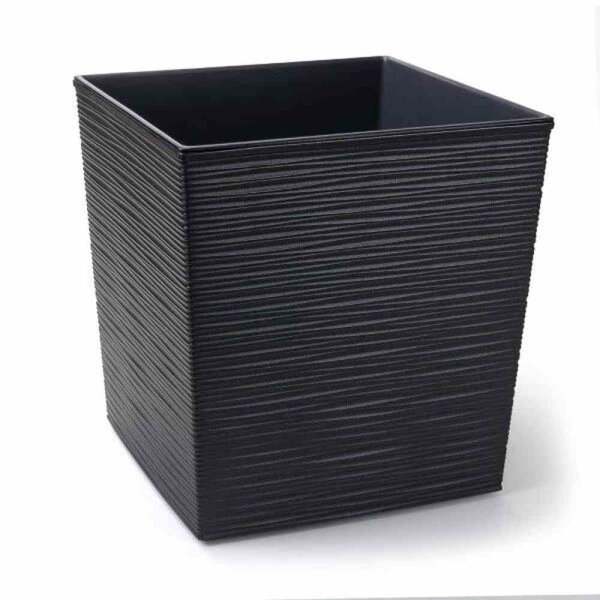 SIENA GARDEN Pflanzgefäß BIRON, graphit Rillenoptik, 30 x 30 x 31 cm