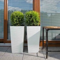 SIENA GARDEN Pflanzgefäß NIZZA, weiß Rillenoptik, 25 x 25 x 46,5 cm