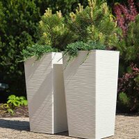 SIENA GARDEN Pflanzgefäß NIZZA, weiß Rillenoptik, 25 x 25 x 46,5 cm