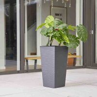 SIENA GARDEN Pflanzgefäß NIZZA, graphit Rillenoptik, 25 x 25 x 46,5 cm