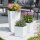 SIENA GARDEN Pflanzgefäß NIZZA Pflanzkasten Blumenkasten weiß Rillenoptik 40x40