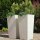 SIENA GARDEN Pflanzgefäß NIZZA Pflanzkasten Blumenkasten weiß Rillenoptik 40x40