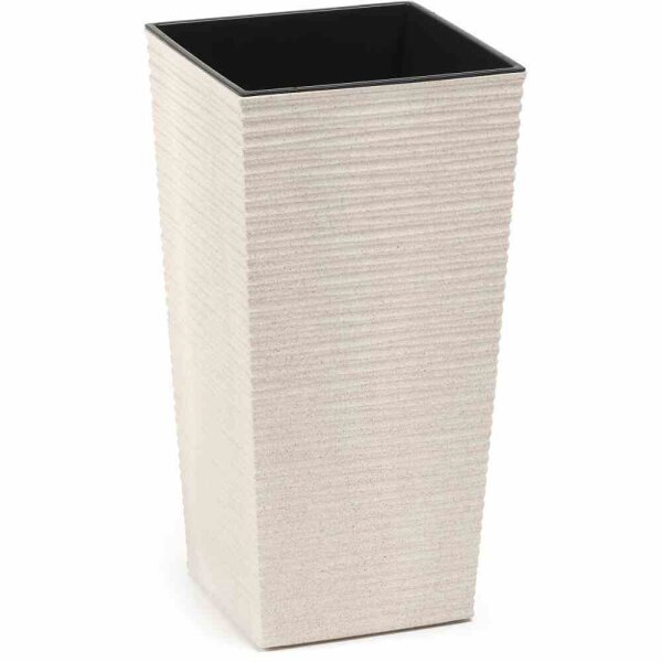 SIENA GARDEN Pflanzgefäß ECO Nizza, weiß, 25 x 25 x 46,5 cm