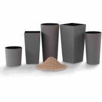 SIENA GARDEN Pflanzgefäß ECO Locon, grau, Ø 25 x 46,5 cm